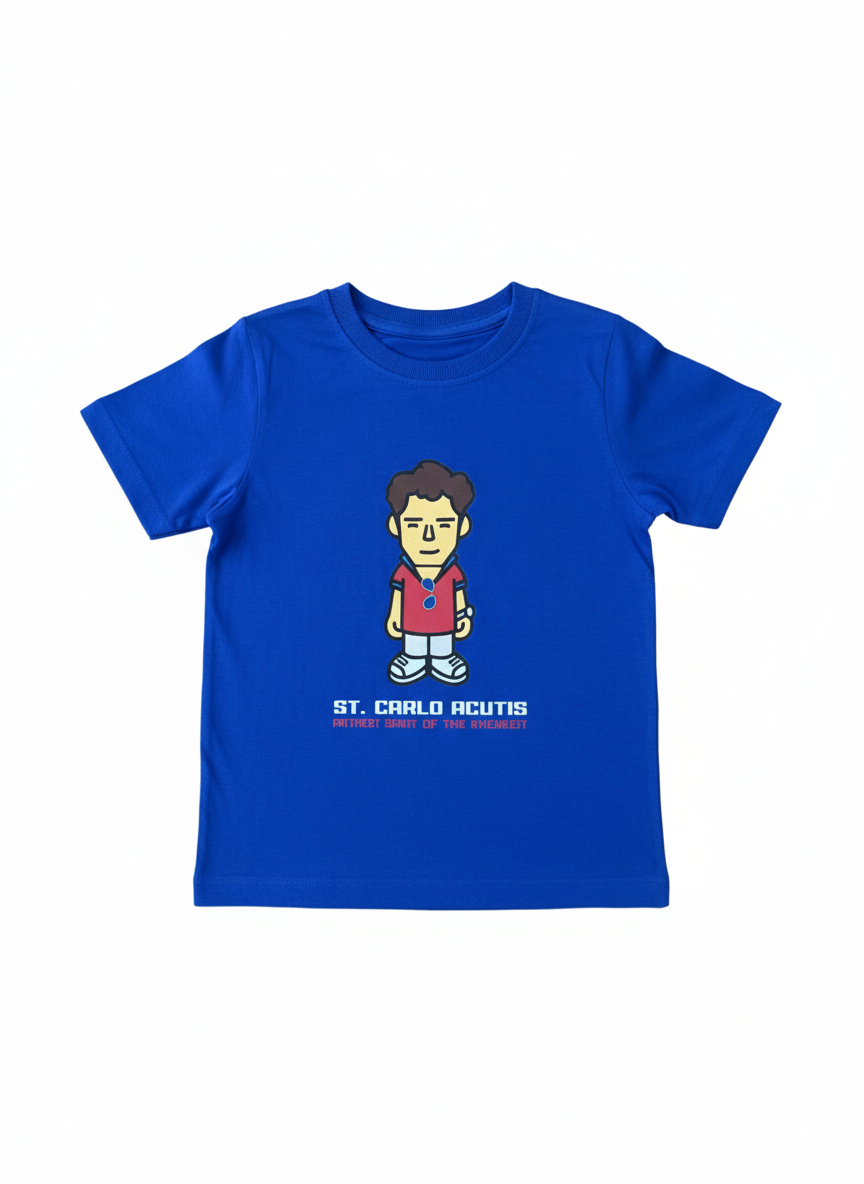 St. Carlo Acutis - Kids Tee Blue