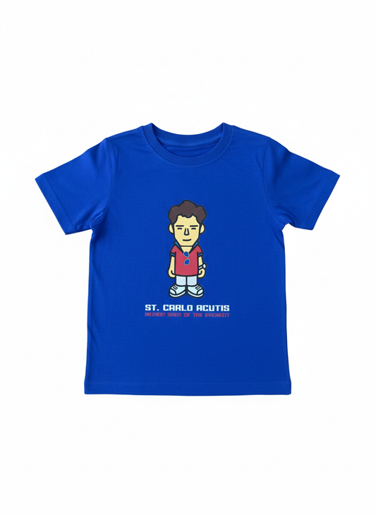 St. Carlo Acutis - Kids Tee Blue