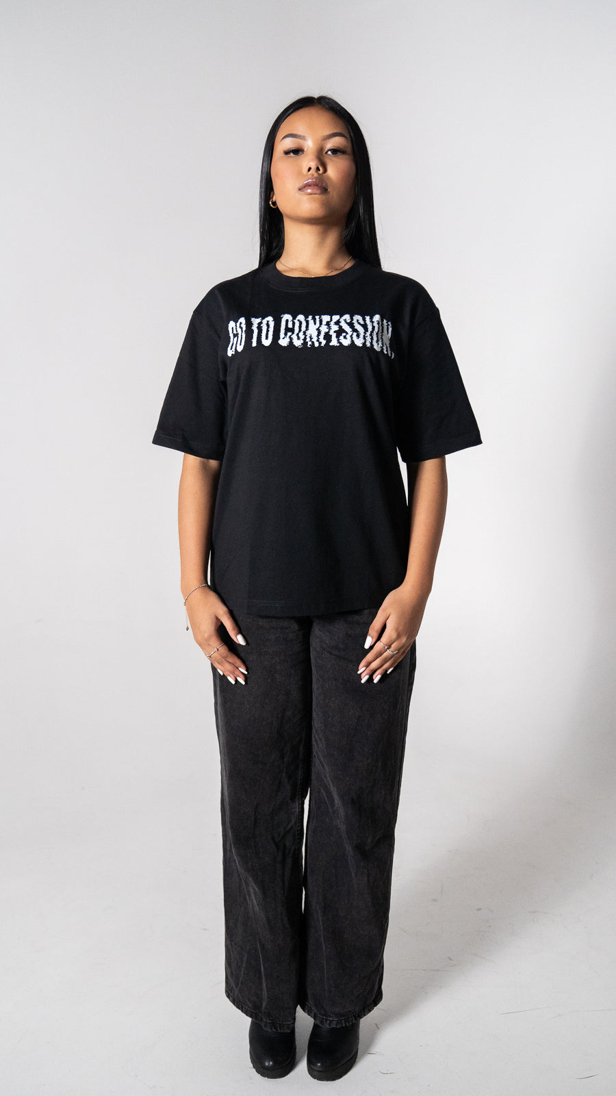 "GO TO CONFESSION" Tee - BLACK