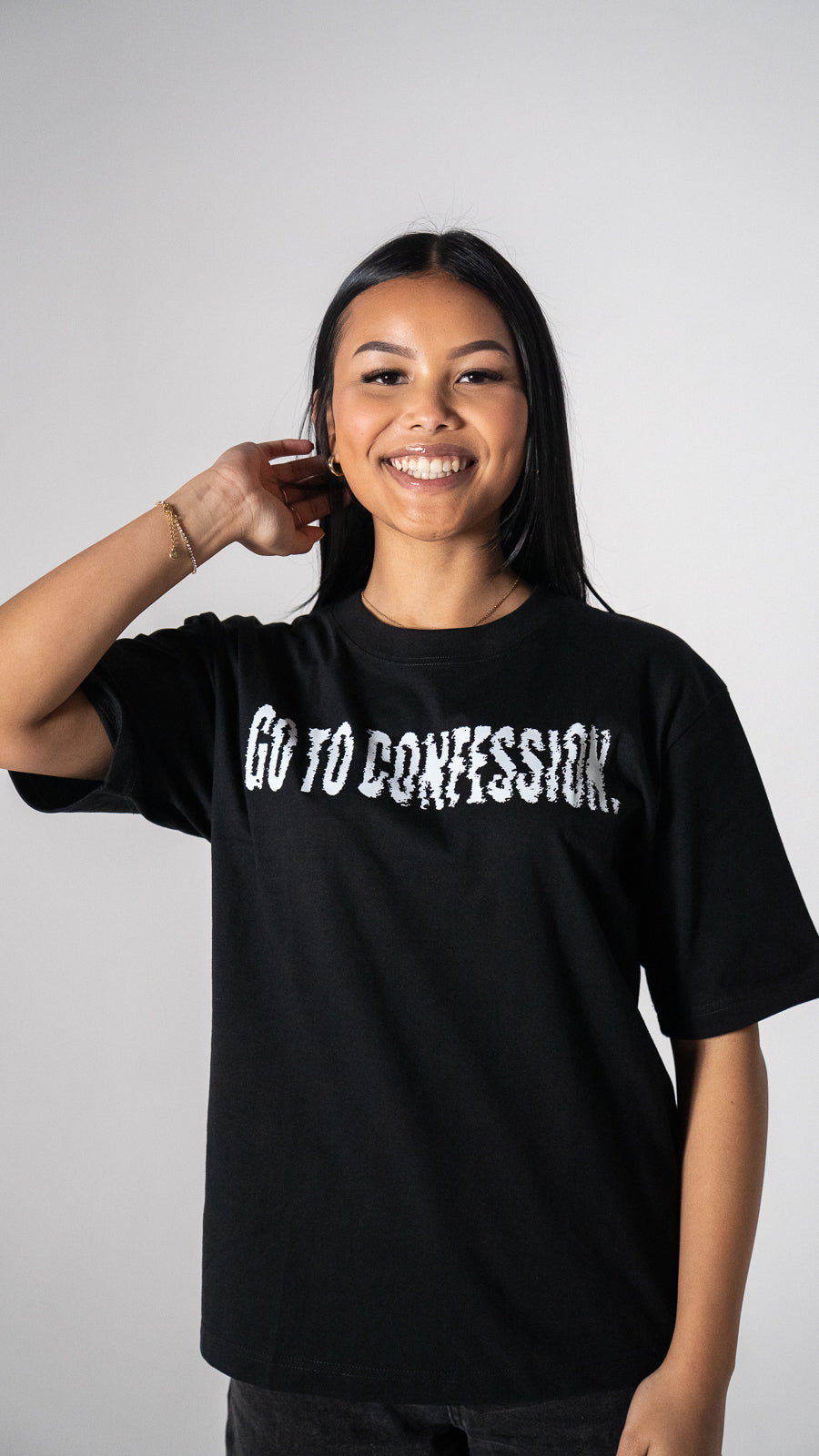 "GO TO CONFESSION" Tee - BLACK