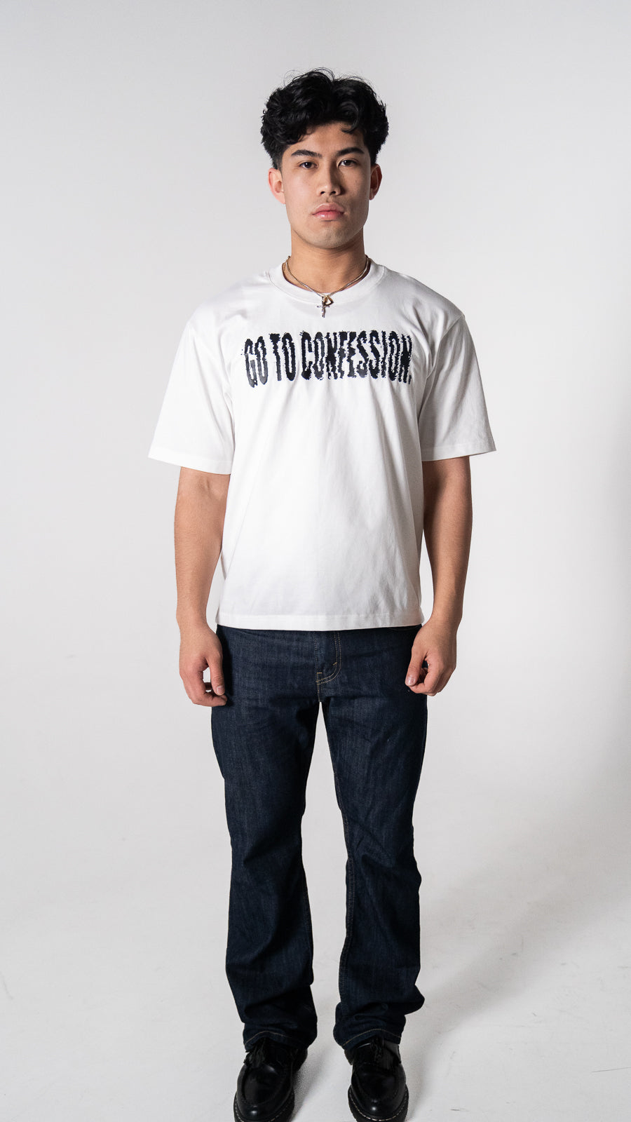 "GO TO CONFESSION" Tee - WHITE