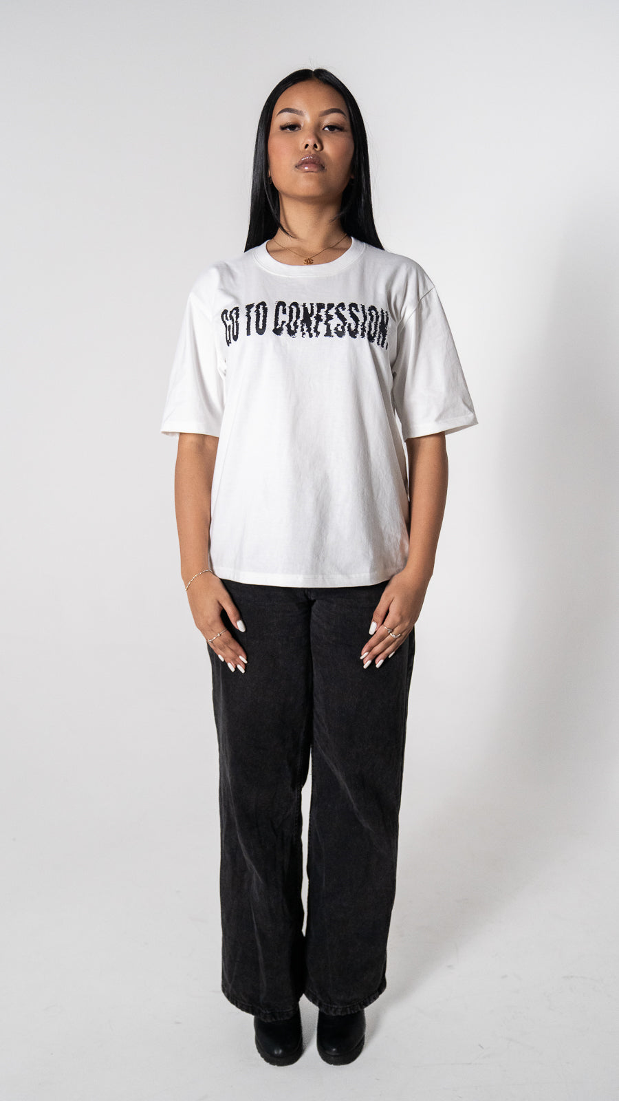 "GO TO CONFESSION" Tee - WHITE