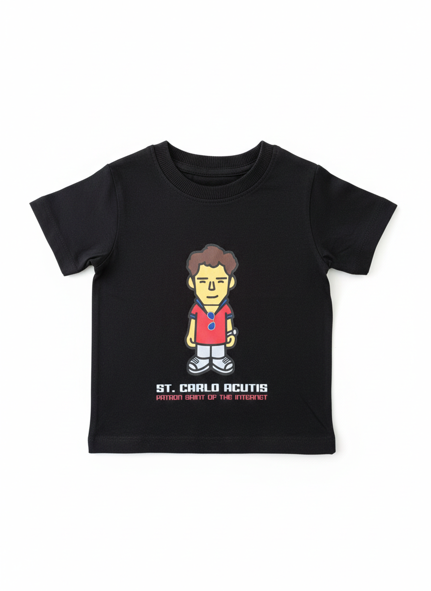St. Carlo Acutis - Kids Tee Black